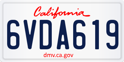 CA license plate 6VDA619