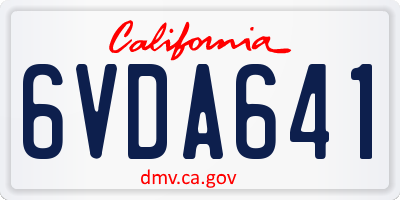CA license plate 6VDA641