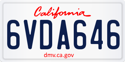 CA license plate 6VDA646