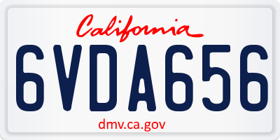 CA license plate 6VDA656