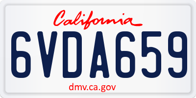 CA license plate 6VDA659