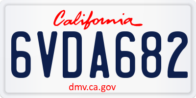 CA license plate 6VDA682