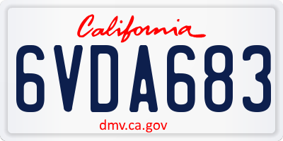 CA license plate 6VDA683