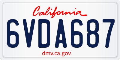 CA license plate 6VDA687
