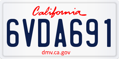 CA license plate 6VDA691