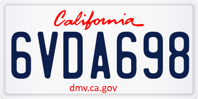 CA license plate 6VDA698