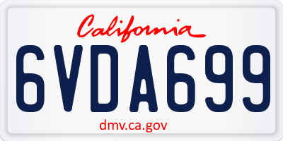 CA license plate 6VDA699