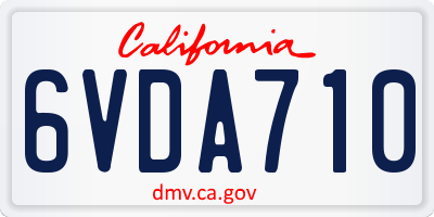 CA license plate 6VDA710