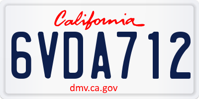 CA license plate 6VDA712