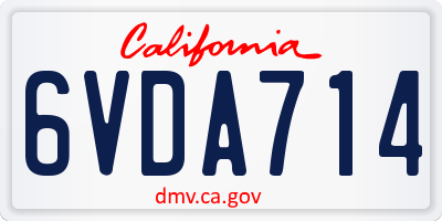 CA license plate 6VDA714