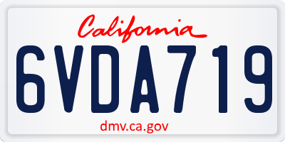 CA license plate 6VDA719