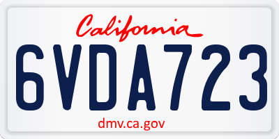 CA license plate 6VDA723