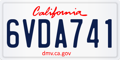 CA license plate 6VDA741