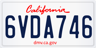 CA license plate 6VDA746