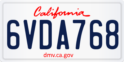 CA license plate 6VDA768