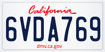 CA license plate 6VDA769