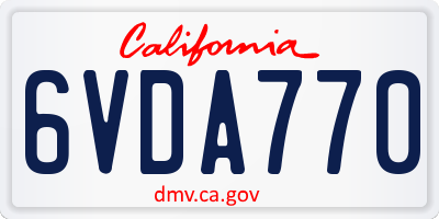 CA license plate 6VDA770