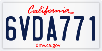 CA license plate 6VDA771