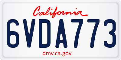 CA license plate 6VDA773
