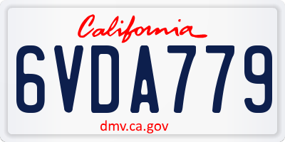 CA license plate 6VDA779