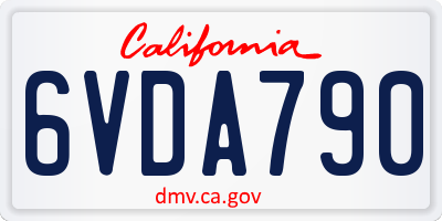 CA license plate 6VDA790