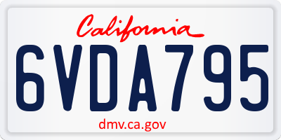 CA license plate 6VDA795