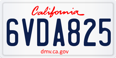 CA license plate 6VDA825