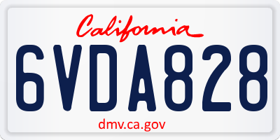 CA license plate 6VDA828