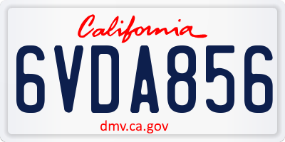 CA license plate 6VDA856