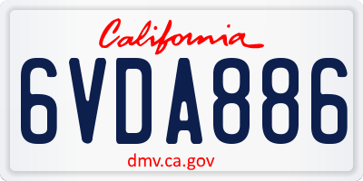CA license plate 6VDA886