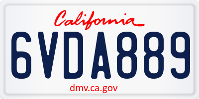 CA license plate 6VDA889