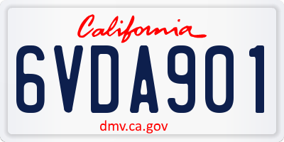 CA license plate 6VDA901