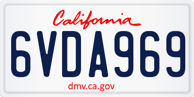 CA license plate 6VDA969