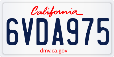 CA license plate 6VDA975