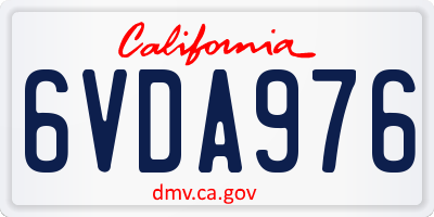 CA license plate 6VDA976