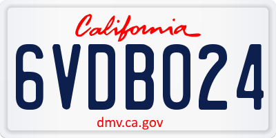CA license plate 6VDB024