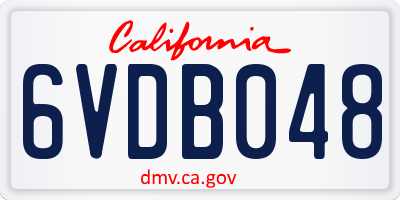 CA license plate 6VDB048
