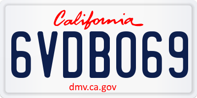 CA license plate 6VDB069