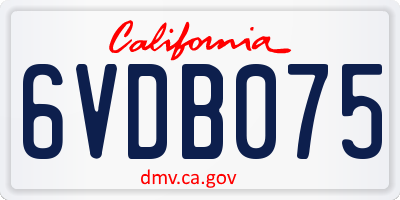 CA license plate 6VDB075