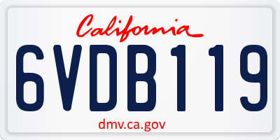CA license plate 6VDB119