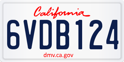 CA license plate 6VDB124