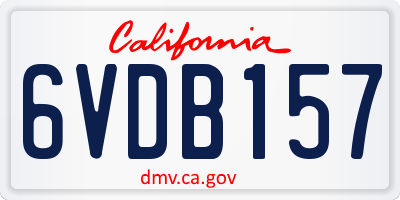 CA license plate 6VDB157