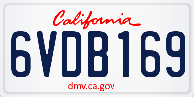 CA license plate 6VDB169