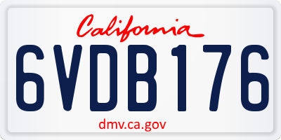 CA license plate 6VDB176