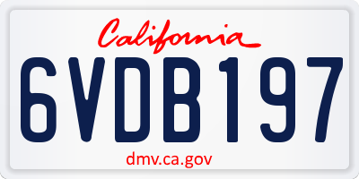 CA license plate 6VDB197