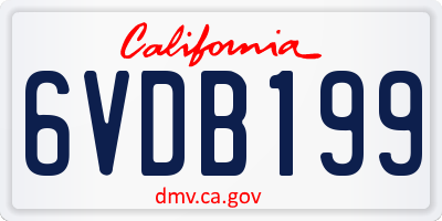 CA license plate 6VDB199