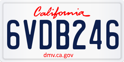 CA license plate 6VDB246