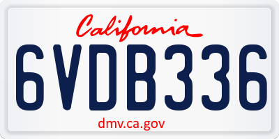 CA license plate 6VDB336