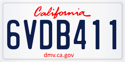 CA license plate 6VDB411