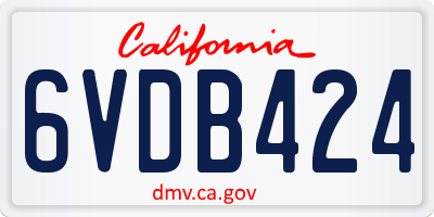 CA license plate 6VDB424